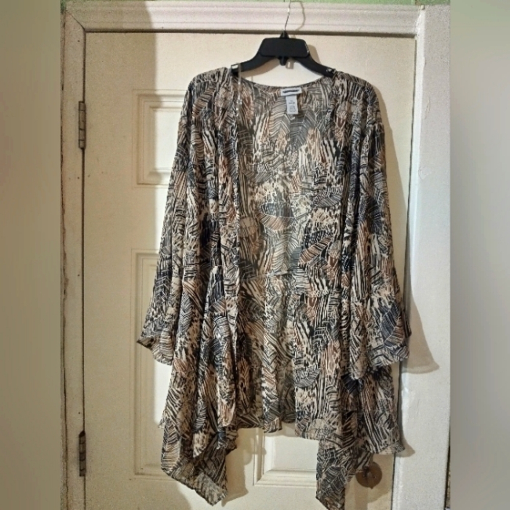 Women's Patterned Open-Front Cardigan